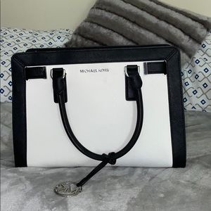 White and black Michael Kors purse